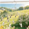 Household wholesale multi-functional clothes hanger, round sock clip, windproof hanging multi-clip drying clothes hanger, preferred material clothes hanger Application Scenario
